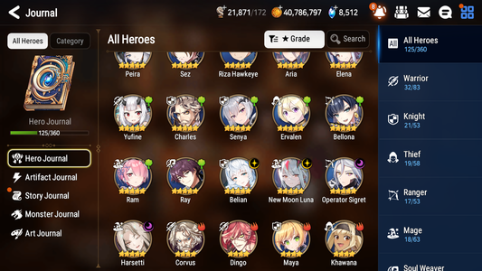 [GLOBAL][INSTANT] Epic 7 Seven 4ML New Moon Luna Harsetti Belian Operator Sigret + 42ML pulls +20 Speed + Name Starter Account-Mobile Games Starter