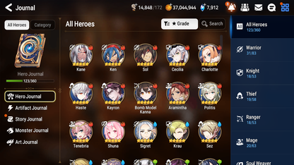 [GLOBAL][INSTANT] Epic 7 Seven 4ML New Moon Luna Hellion Lua Conqueror Lilias Fallen Cecilia +7.8k Gems + 38ML pulls +20 Speed + Name Starter Account-Mobile Games Starter