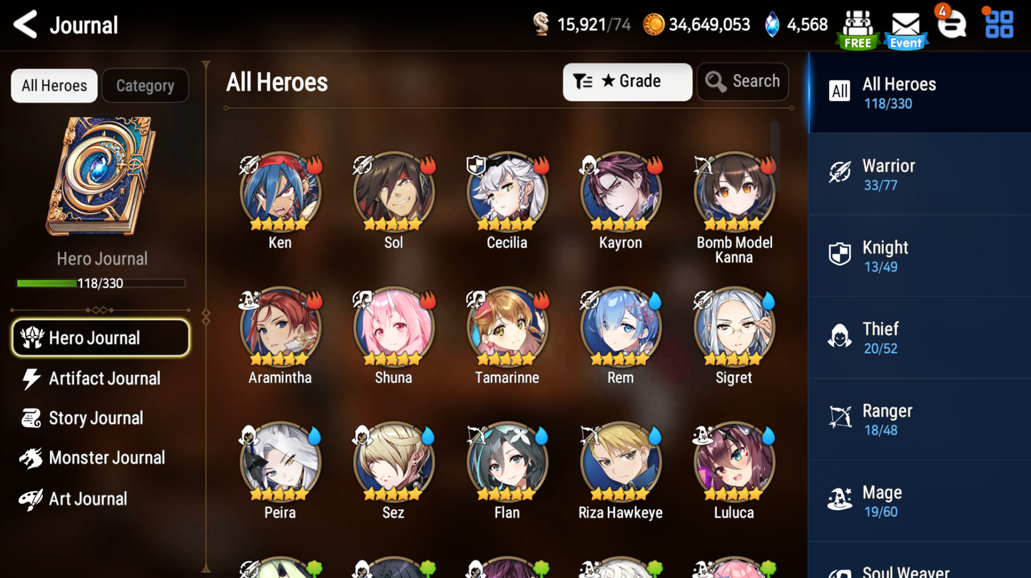 [GLOBAL][INSTANT] Epic 7 Seven 4ML New Moon Luna Kise Sigret Luluca Rem +20 ML pulls + Name Starter Account-Mobile Games Starter