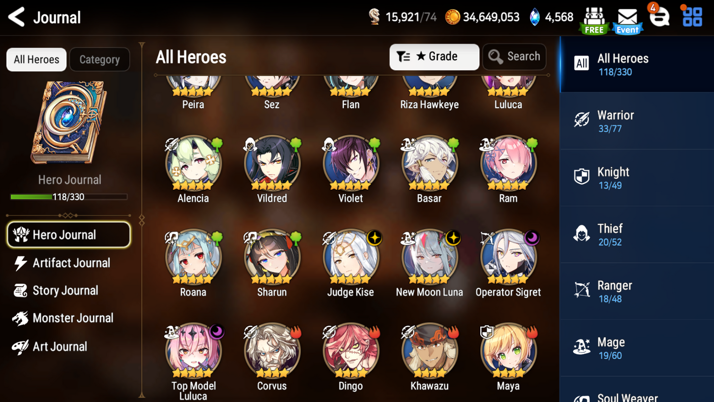 [GLOBAL][INSTANT] Epic 7 Seven 4ML New Moon Luna Kise Sigret Luluca Rem +20 ML pulls + Name Starter Account-Mobile Games Starter