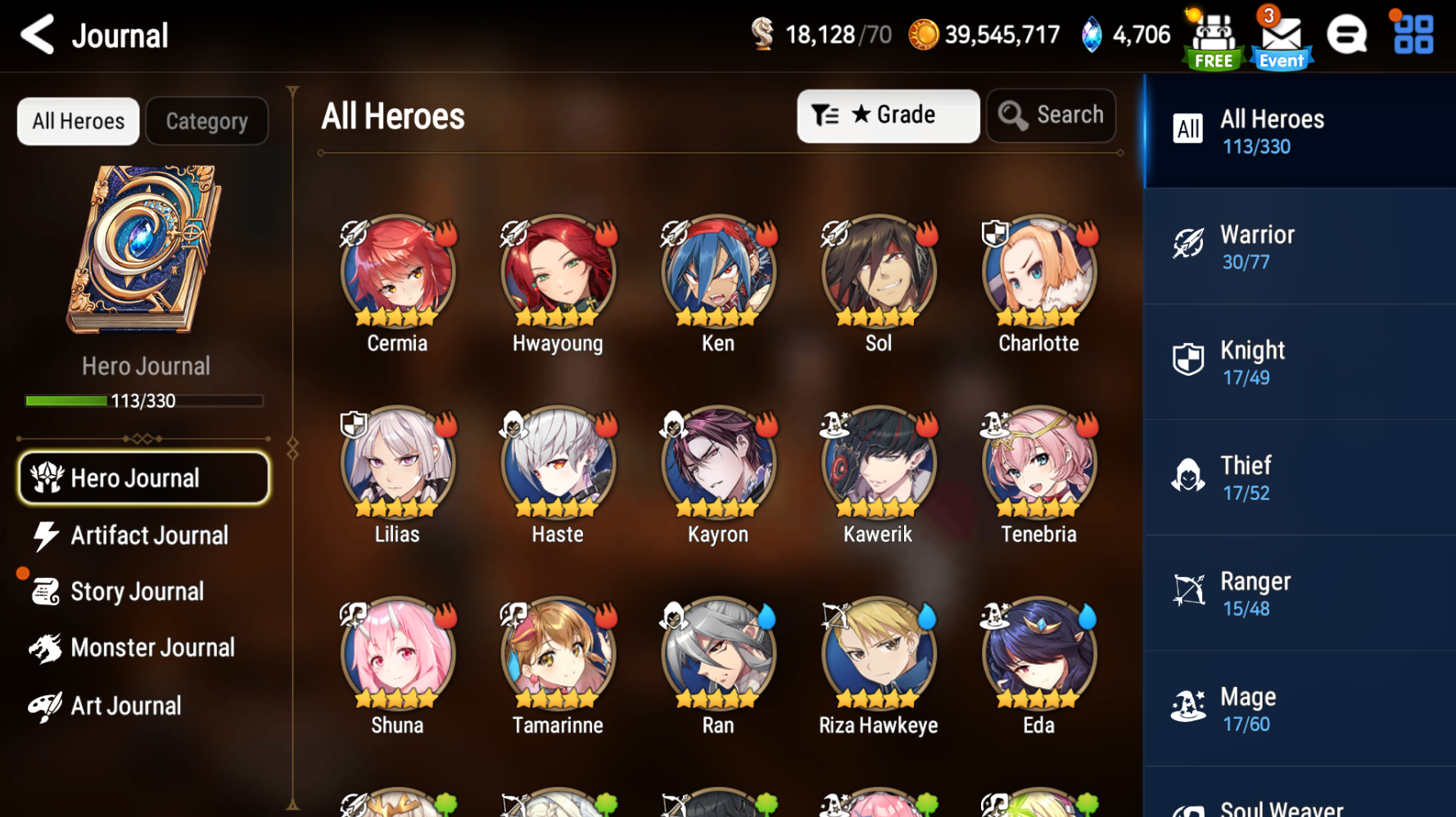 [GLOBAL][INSTANT] Epic 7 Seven 4ML New Moon Luna Straze Apocalypse Ravi DJ Basar +27 ML pulls + Name Starter Account-Mobile Games Starter