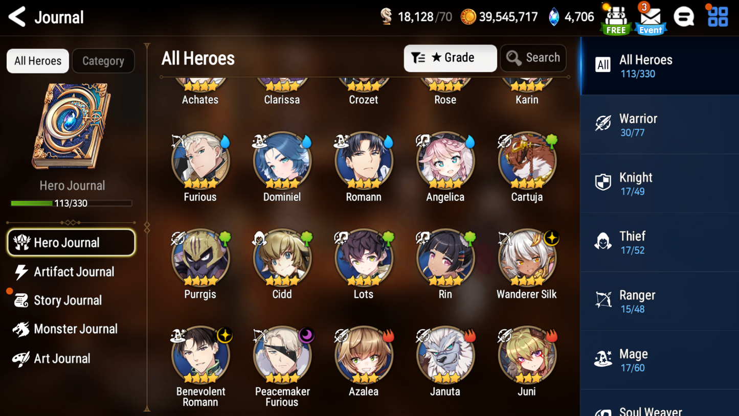 [GLOBAL][INSTANT] Epic 7 Seven 4ML New Moon Luna Straze Apocalypse Ravi DJ Basar +27 ML pulls + Name Starter Account-Mobile Games Starter