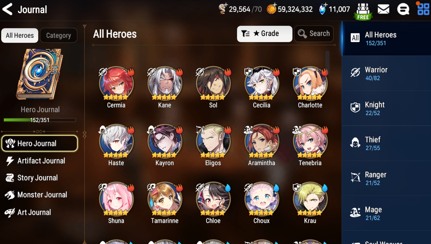 [GLOBAL][INSTANT] Epic 7 Seven 4ML New Moon Luna Successor Taeyou Pavel Flan + 62ML pulls 11k skystones + Name Starter Account-Mobile Games Starter