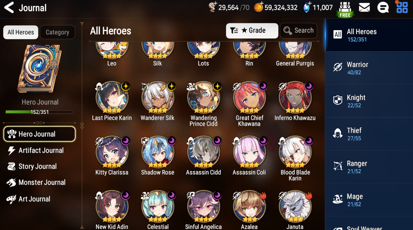 [GLOBAL][INSTANT] Epic 7 Seven 4ML New Moon Luna Successor Taeyou Pavel Flan + 62ML pulls 11k skystones + Name Starter Account-Mobile Games Starter
