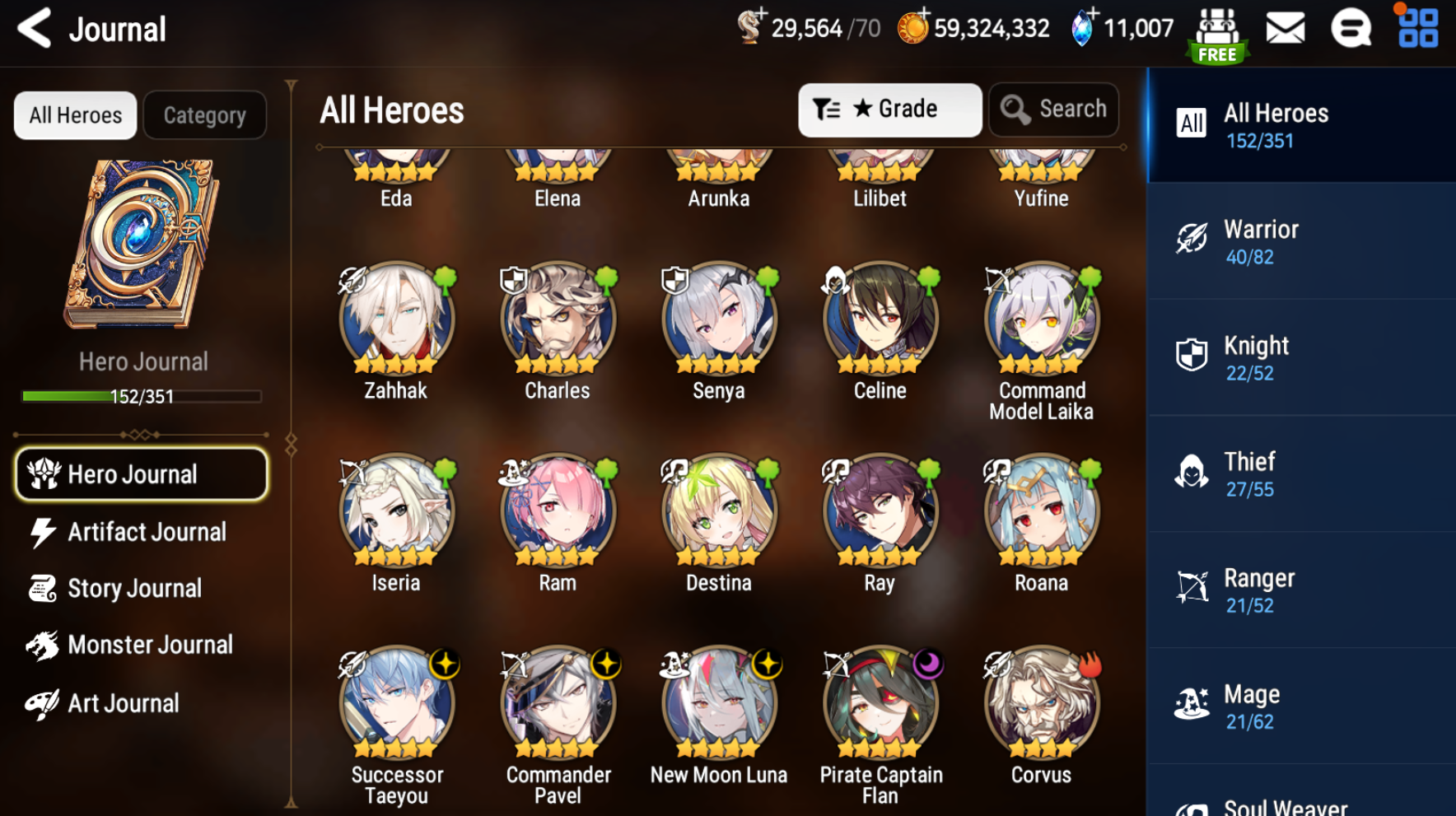 [GLOBAL][INSTANT] Epic 7 Seven 4ML New Moon Luna Successor Taeyou Pavel Flan + 62ML pulls 11k skystones + Name Starter Account-Mobile Games Starter