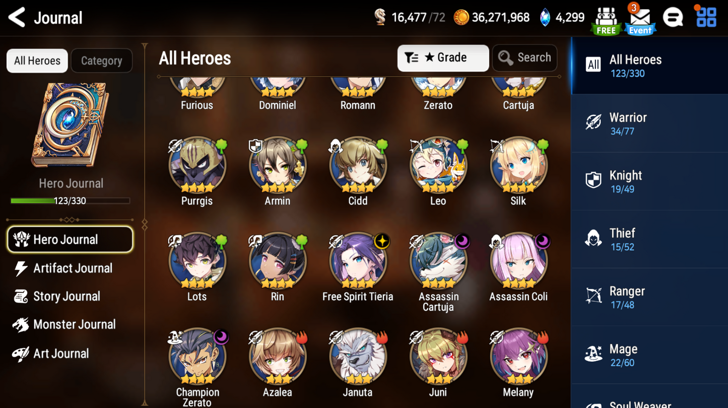 [GLOBAL][INSTANT] Epic 7 Seven 4ML New Moon Luna Top Model Luluca Krau Corvus +25 ML pulls + Name Starter Account-Mobile Games Starter