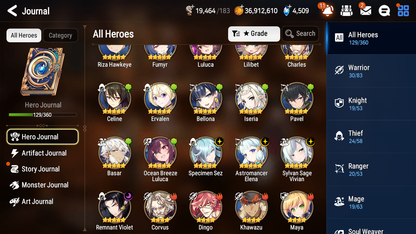 [GLOBAL][INSTANT] Epic 7 Seven 4ML Remnant Violet Elena Vivian Sez + 40ML Pulls 7-1 Account-Mobile Games Starter