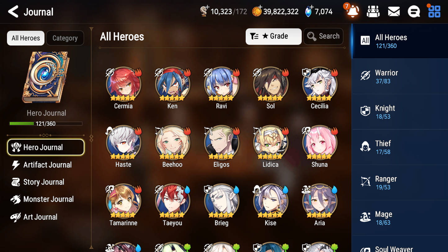 [GLOBAL][INSTANT] Epic 7 Seven 4ML Sea Phantom Politis Lionheart Cermia Sage Baal Martial Artist Ken+ 47ML pulls + 20 Speed + Name Starter Account-Mobile Games Starter