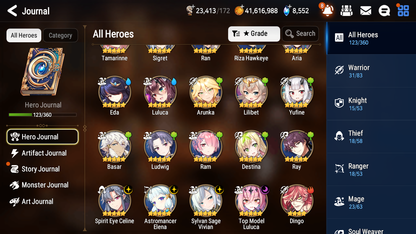 [GLOBAL][INSTANT] Epic 7 Seven 4ML Top Model Luluca Astromancer Elena Sylvan Sage Vivian Spirit Eye Celine + ML pulls + 20 Speed + Name Starter Account-Mobile Games Starter