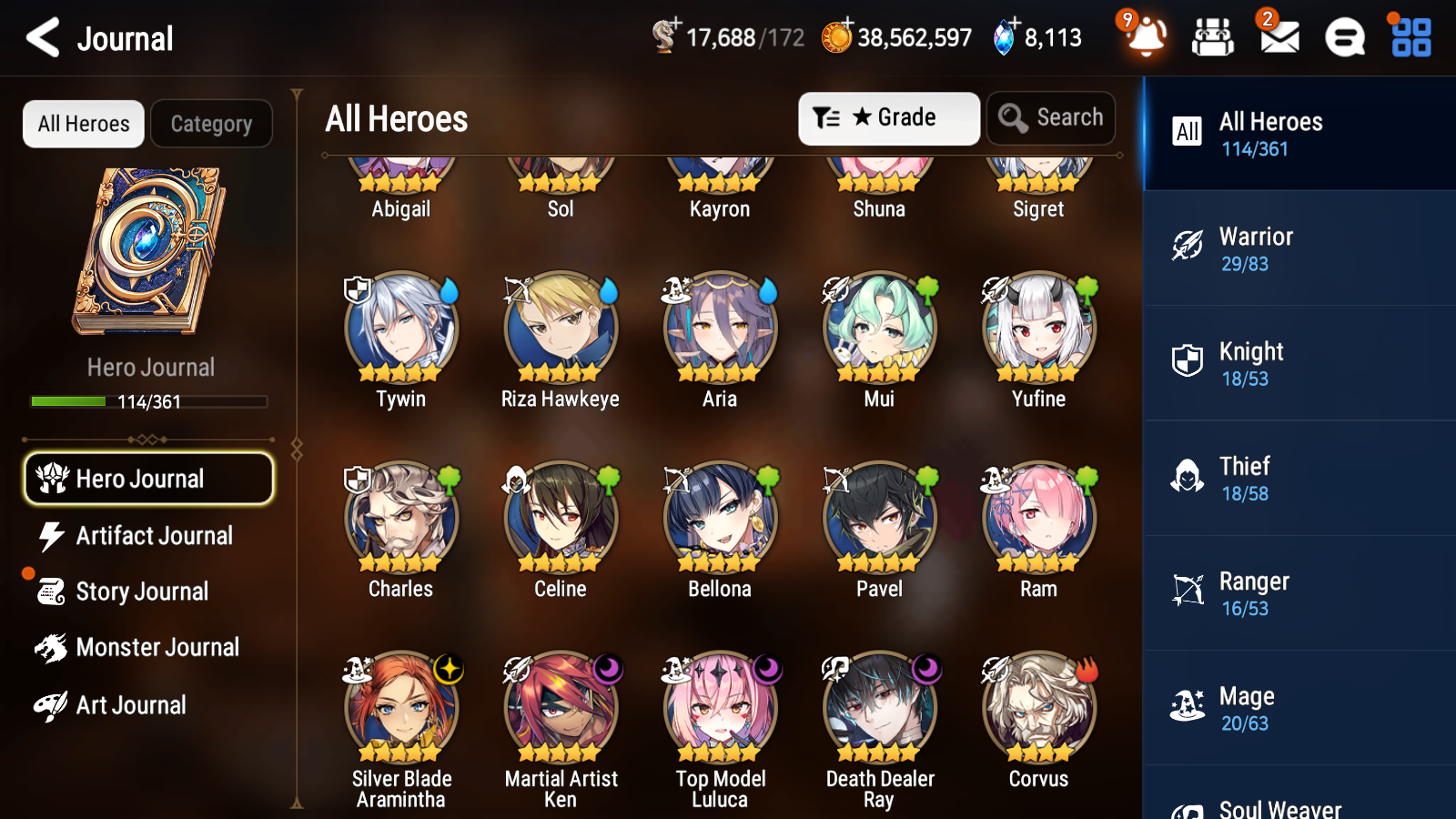 [GLOBAL][INSTANT] Epic 7 Seven 4ML Top Model Luluca Silver Blade Aramintha Martial Artist Ken Death Dealer Ray + ML pulls + 20 Speed +Name Starter Account-Mobile Games Starter
