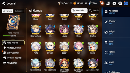 [GLOBAL][INSTANT] Epic 7 Seven 5ML 2LIM New Moon Luna Vivian Apocalypse Ravi Sez Rem +7.6k Gems +39ML pulls + 20 Speed + Name Starter Account-Mobile Games Starter
