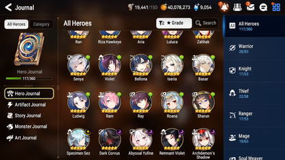 [GLOBAL][INSTANT] Epic 7 Seven 5ML Abyssal Yufine Archdemon Remnant Violet Dark Corvus Specimen Sez + ML pulls + 20 Speed Starter Account-Mobile Games Starter