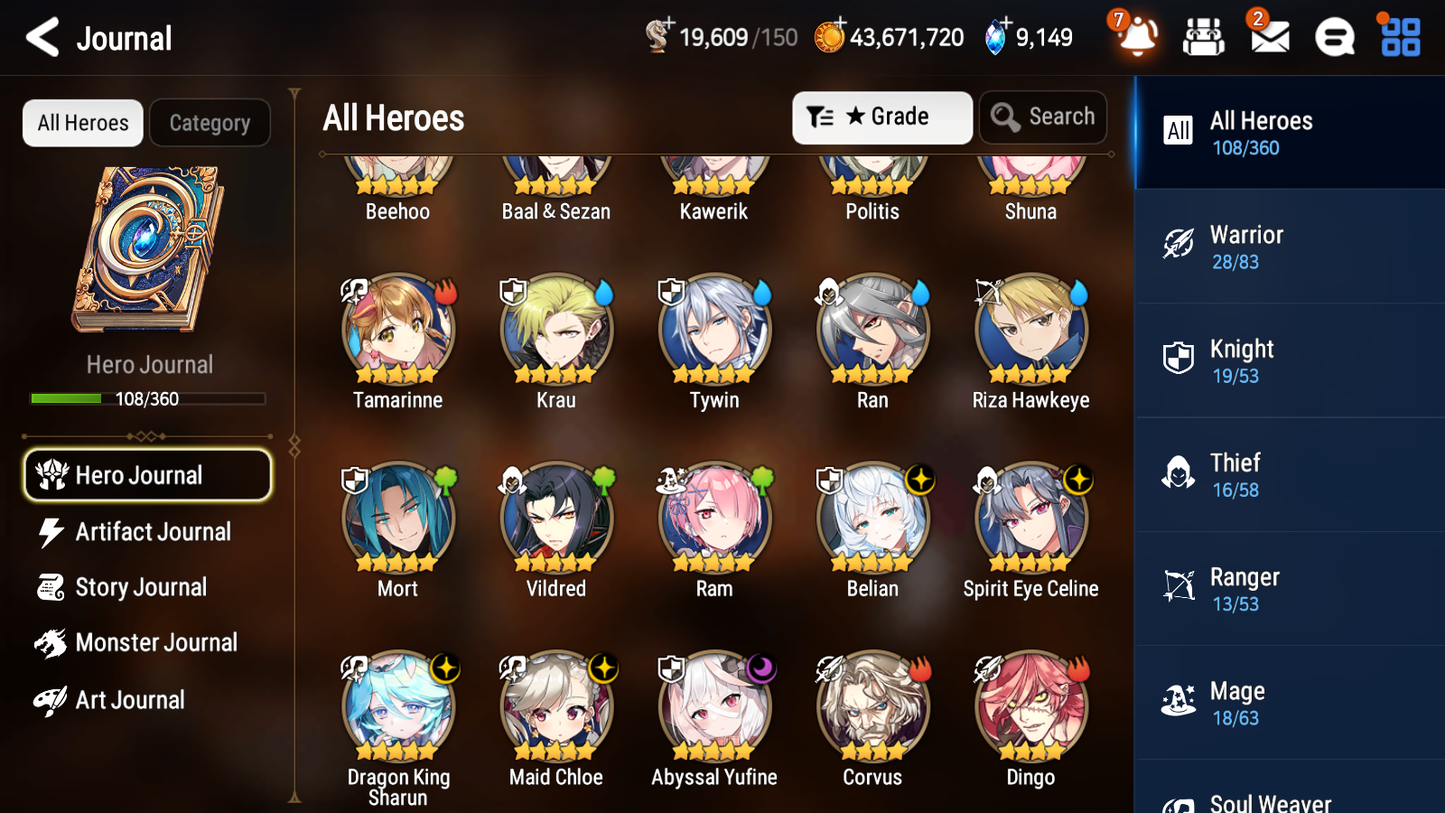 [GLOBAL][INSTANT] Epic 7 Seven 5ML Abyssal Yufine Belian Celine Maid Chloe Dragon King Sharun + 42ML pulls + 20 Speed Starter Account-Mobile Games Starter