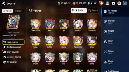 [GLOBAL][INSTANT] Epic 7 Seven 5ML Empyrean Ilynav Lionheart Cermia Specimen Sez Apocalypse Ravi Dark Corvus Edward Angel Angelica + ML Pulls + 20 Speed + Name Starter Account-Mobile Games Starter