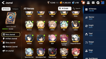 [GLOBAL][INSTANT] Epic 7 Seven 5ML Empyrean Ilynav Lionheart Cermia Specimen Sez Apocalypse Ravi Dark Corvus Edward Angel Angelica + ML Pulls + 20 Speed + Name Starter Account-Mobile Games Starter