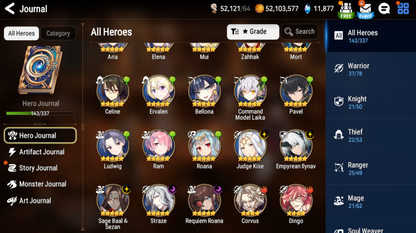 [GLOBAL][INSTANT] Epic 7 Seven 5ML Empyrean Ilynav Straze Roana Kise Baal + 55ML pulls 11k skystones 2550 mystics+ Name Starter Account-Mobile Games Starter