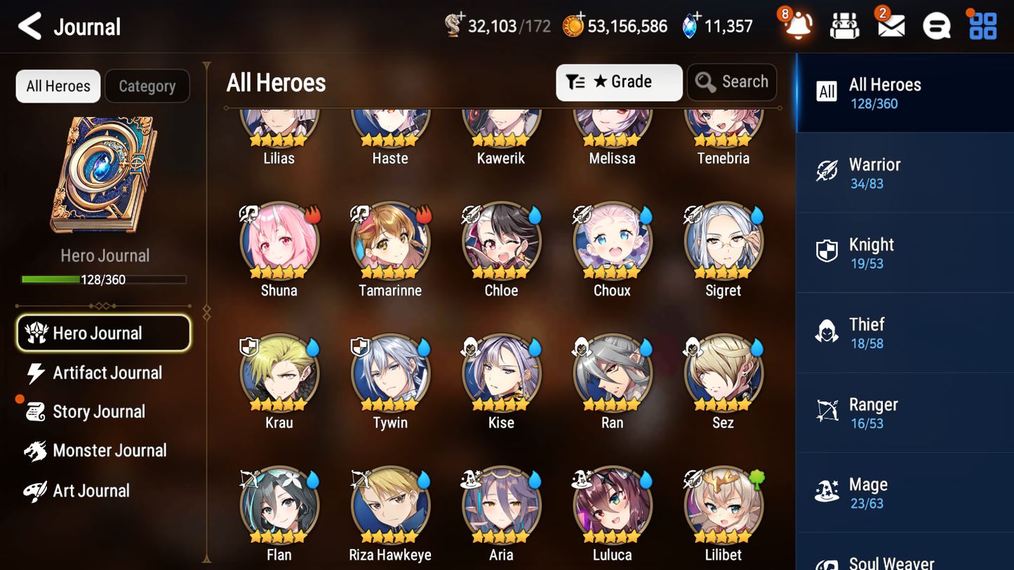 [GLOBAL][INSTANT] Epic 7 Seven 5ML Lady of the Scales New Moon Luna Sylvan Sage Vivian Lilibet Jack +11k Gems +52 ML pulls + 20 Speed Starter Account-Mobile Games Starter
