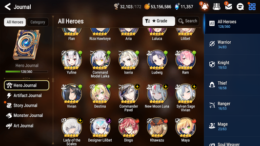 [GLOBAL][INSTANT] Epic 7 Seven 5ML Lady of the Scales New Moon Luna Sylvan Sage Vivian Lilibet Jack +11k Gems +52 ML pulls + 20 Speed Starter Account-Mobile Games Starter