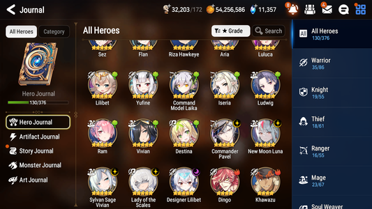 [GLOBAL][INSTANT] Epic 7 Seven 5ML Lady of the Scales New Moon Luna Sylvan Sage Vivian Lilibet Jack Perfumer Byblis +11k Gems +52 ML pulls + 20 Speed Starter Account-Mobile Games Starter
