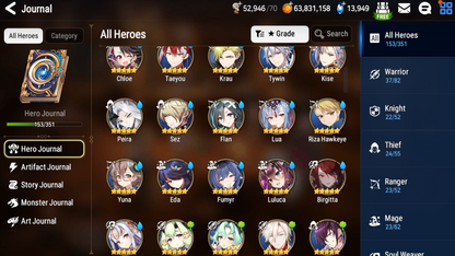 [GLOBAL][INSTANT] Epic 7 Seven 5ML Lone Wolf Peira + 74ML pulls 14k skystones 3100 Mystics + Name Starter Account-Mobile Games Starter