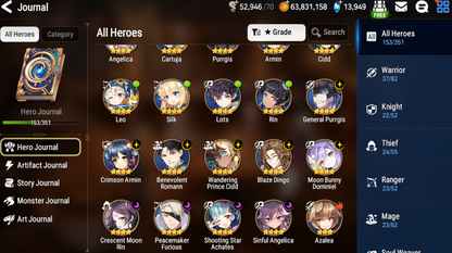 [GLOBAL][INSTANT] Epic 7 Seven 5ML Lone Wolf Peira + 74ML pulls 14k skystones 3100 Mystics + Name Starter Account-Mobile Games Starter