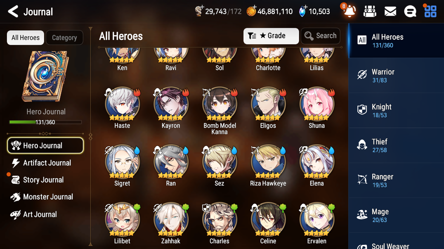 [GLOBAL][INSTANT] Epic 7 Seven 5ML New Moon Luna Baal Vivian Haste +10k Gems +48ML pulls + 20 Speed Starter Account-Mobile Games Starter