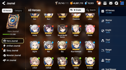 [GLOBAL][INSTANT] Epic 7 Seven 5ML New Moon Luna Baal Vivian Haste +10k Gems +48ML pulls + 20 Speed Starter Account-Mobile Games Starter