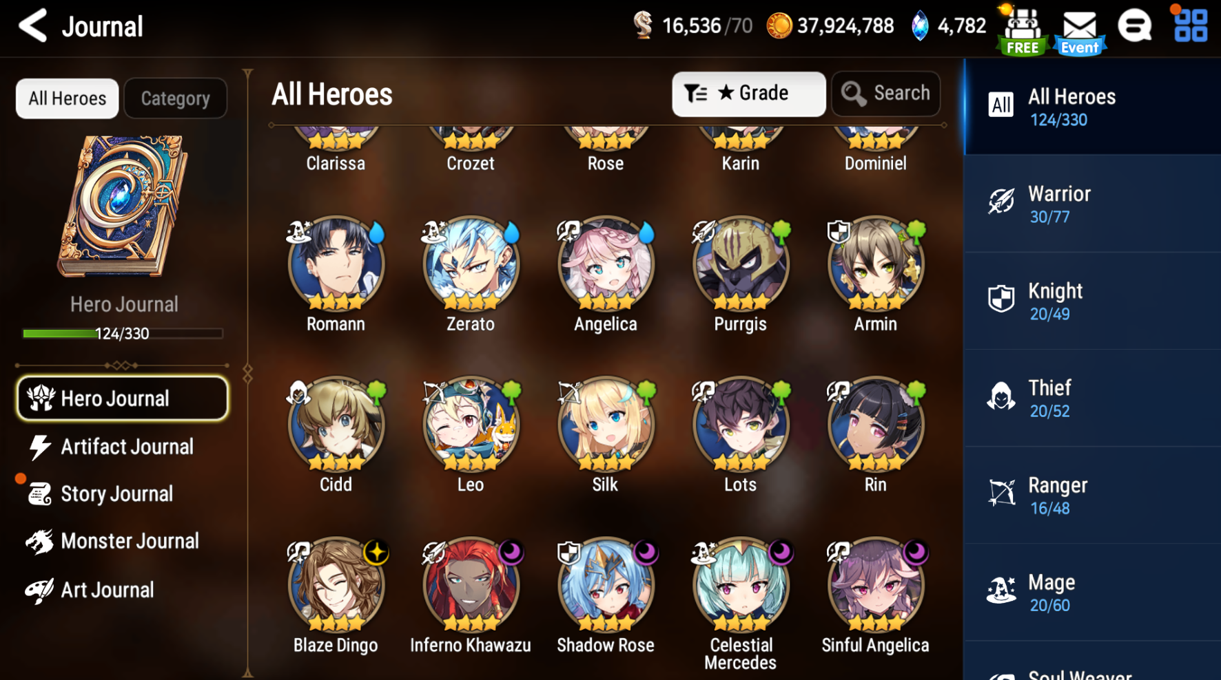 [GLOBAL][INSTANT] Epic 7 Seven 4ML New Moon Luna Belian Aramintha Sigret Edward +23 ML pulls + Name Starter Account-Mobile Games Starter