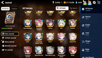 [GLOBAL][INSTANT] Epic 7 Seven 5ML New Moon Luna Kise Cermia Sez Haste Fairytale Angel +25 ML pulls + Name Starter Account-Mobile Games Starter