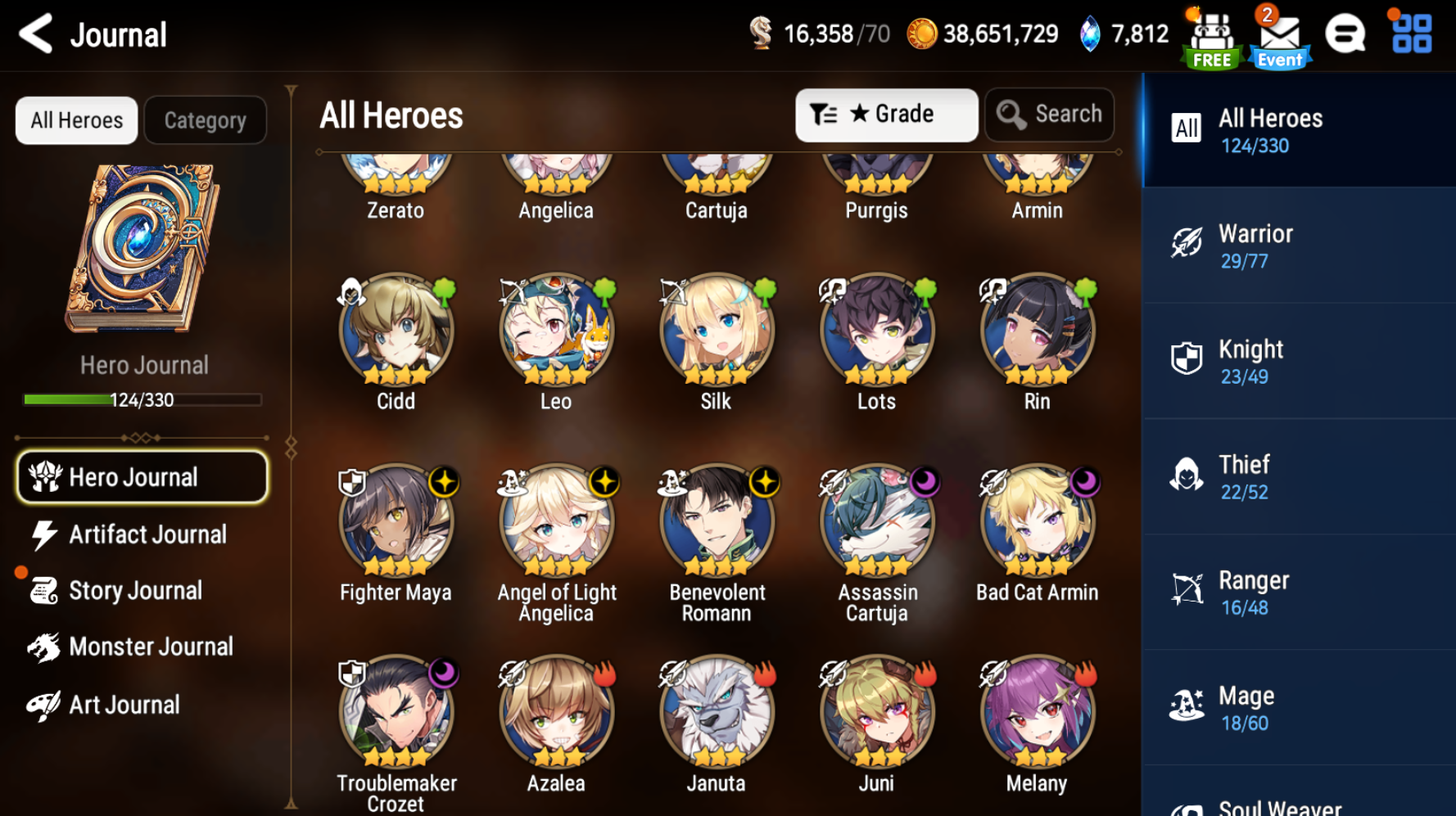 [GLOBAL][INSTANT] Epic 7 Seven 4ML New Moon Luna Krau Charlotte Maid Chloe +7.8k Gems +24 ML pulls + Name Starter Account-Mobile Games Starter