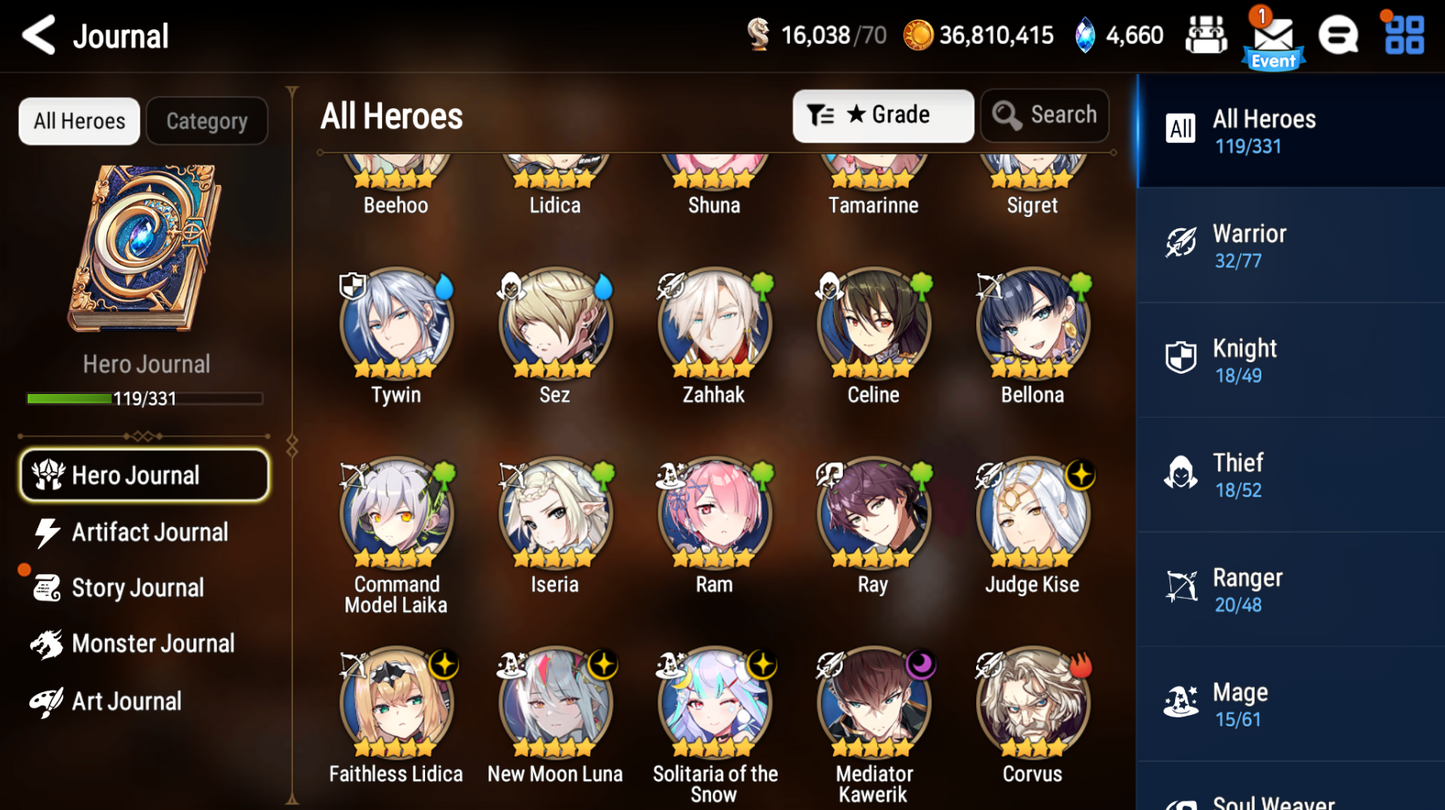 [GLOBAL][INSTANT] Epic 7 Seven 5ML New Moon Luna Mediator Kawerik Kise Lidica Solitaria +26 ML pulls + Name Starter Account-Mobile Games Starter