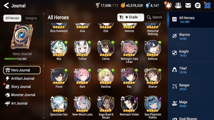 [GLOBAL][INSTANT] Epic 7 Seven 5ML New Moon Luna Sea Phantom Politis Remnant Violet Sez Baal Midnight Gala Lilias Angel +40 ML pulls + 20 Speed + Name Starter Account-Mobile Games Starter