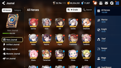 [GLOBAL][INSTANT] Epic 7 Seven 5ML New Moon Luna Successor Taeyou Pavel Flan Elena + 75ML pulls 11k skystones +20 Speed + Name Starter Account-Mobile Games Starter