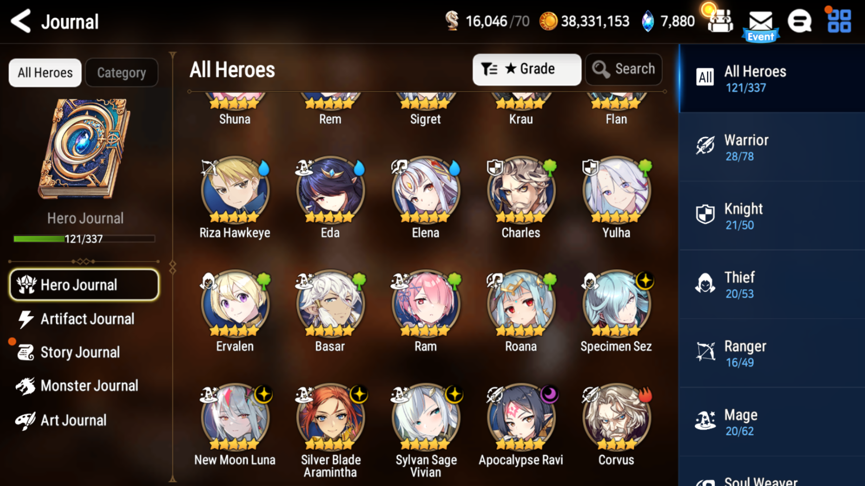 [GLOBAL][INSTANT] Epic 7 Seven 5ML New Moon Luna Vivian Apocalypse Ravi Sez Rem +7.6k Gems +23 ML pulls + Name Starter Account-Mobile Games Starter