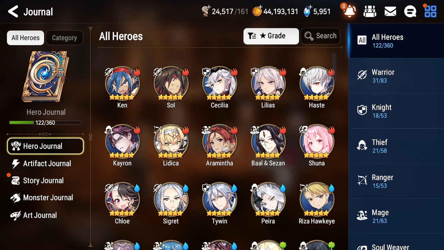 [GLOBAL][INSTANT] Epic 7 Seven 5ML Straze Lionheart Cermia Apocalypse Ravi Dark Corvus Dizzy + ML Pulls + 20 Speed + Name Starter Account-Mobile Games Starter