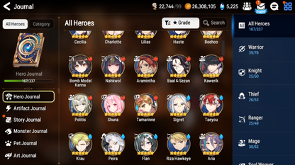 [GLOBAL][INSTANT] Epic 7 Seven 5ML+27 4*ML Lionheart Cermia Remnant Violet Sez Rimuru 10-10 Account-Mobile Games Starter