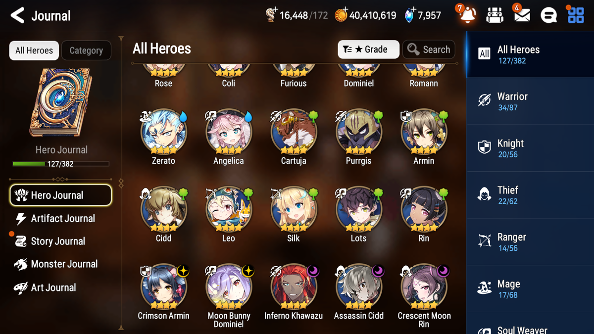 [GLOBAL][INSTANT] Epic 7 Seven 6ML 1LIM New Moon Luna Briar Witch Iseria Ludwig Cermia Ruele DJ Basar Summer Fumyr +39ML pulls +20 Speed+ Name Starter Account-Mobile Games Starter