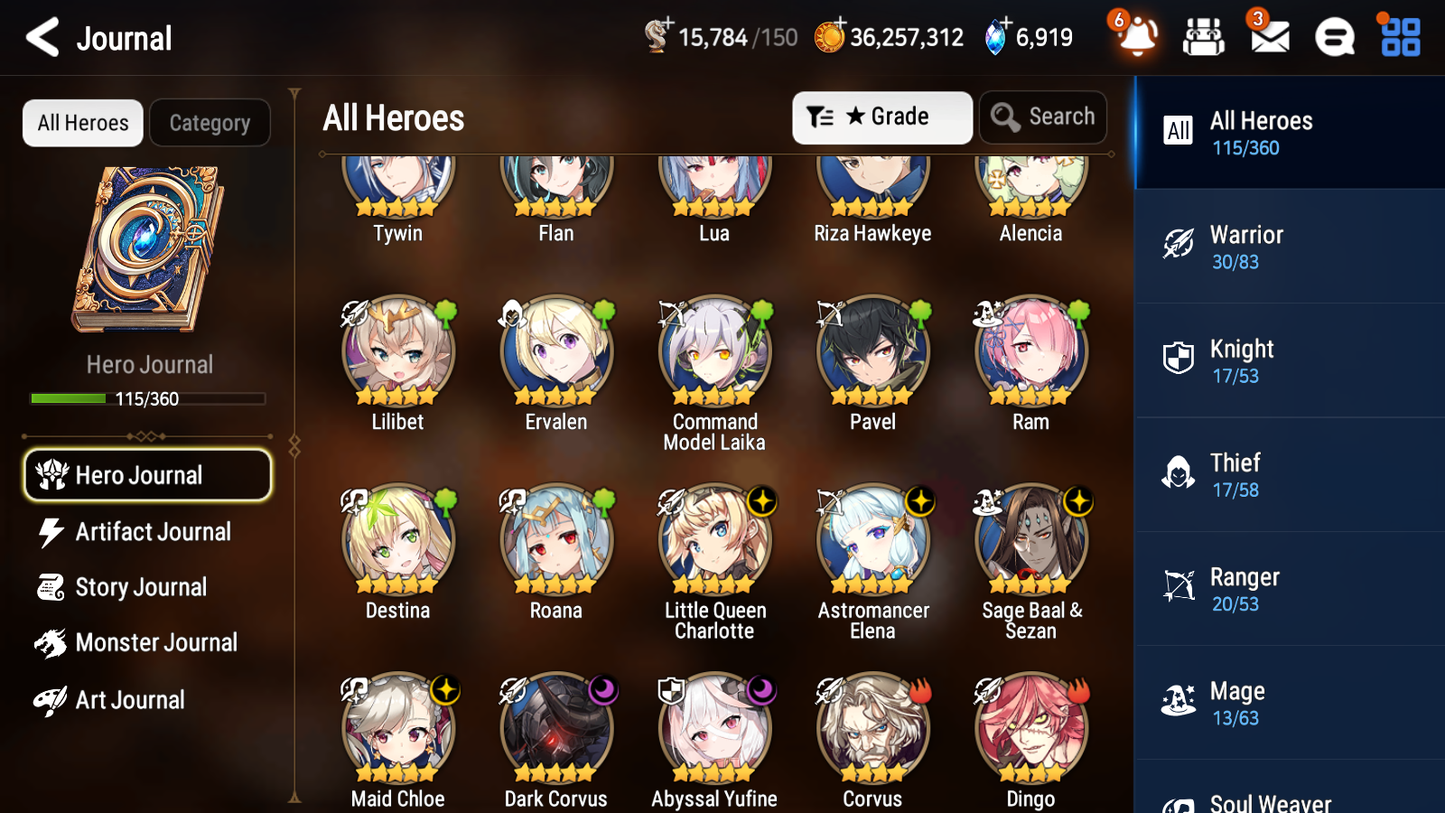 [GLOBAL][INSTANT] Epic 7 Seven 6ML Abyssal Yufine Maid Chloe Sage Baal Dark Corvus Elena Charlotte + ML pulls + 20 Speed + Name Starter Account-Mobile Games Starter