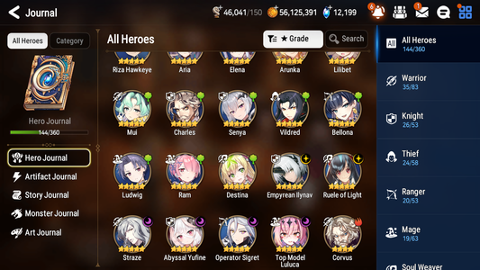 [GLOBAL][INSTANT] Epic 7 Seven 6ML Empyrean Ilynav Abyssal Yufine Straze Luluca Ruele Sigret + 74ML pulls 12k skystones 2700 mystics+ 20 Speed +Name Starter Account-Mobile Games Starter