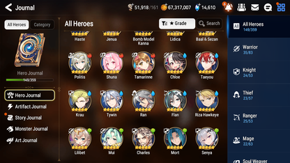 [GLOBAL][INSTANT] Epic 7 Seven 6ML Hellion Lua Belian Lionheart Cermia Sigret + 88ML pulls 14k skystones 3200 mystics+20 Speed + Name Starter Account-Mobile Games Starter