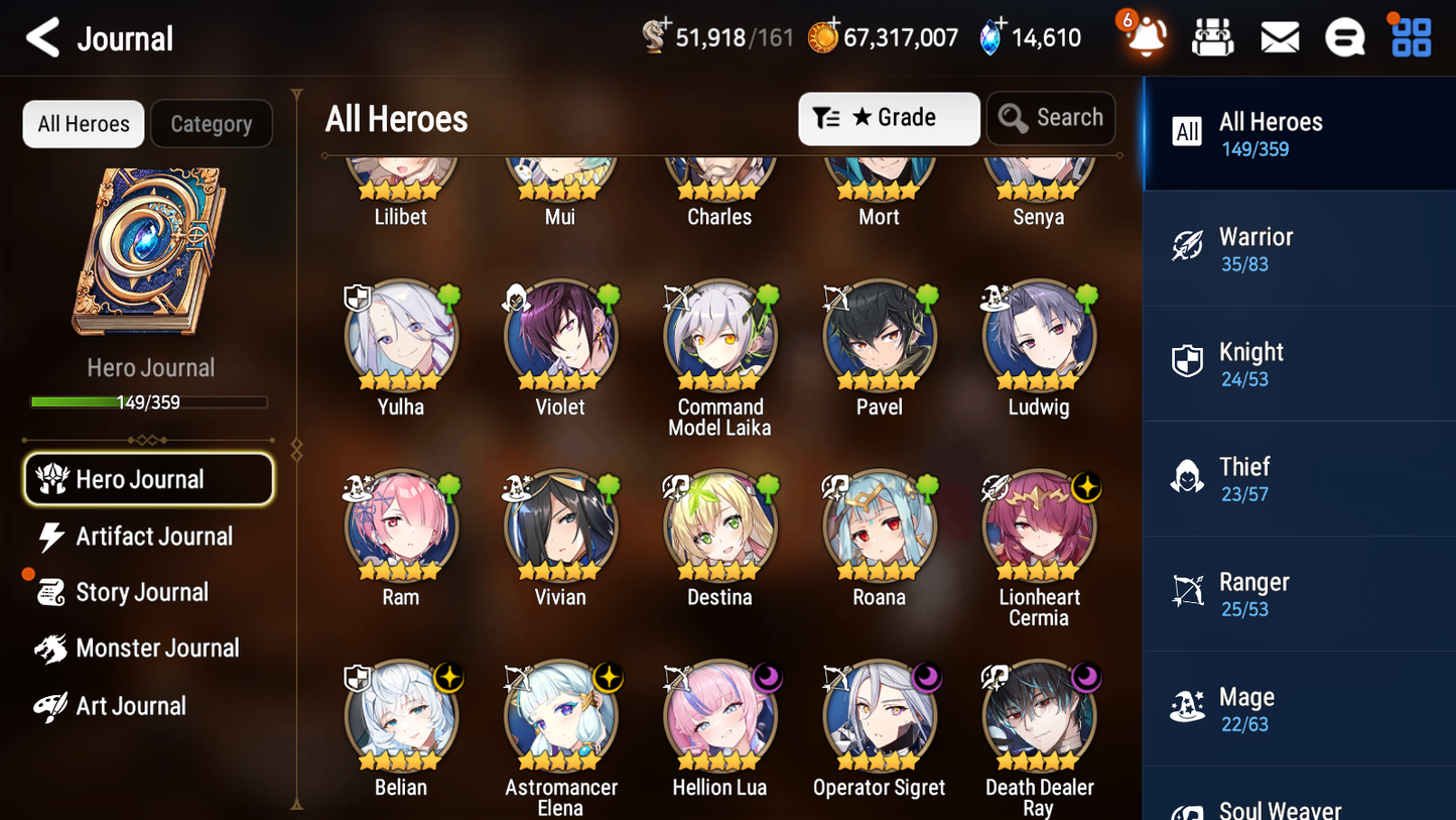 [GLOBAL][INSTANT] Epic 7 Seven 6ML Hellion Lua Belian Lionheart Cermia Sigret + 88ML pulls 14k skystones 3200 mystics+20 Speed + Name Starter Account-Mobile Games Starter