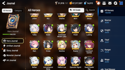 [GLOBAL][INSTANT] Epic 7 Seven 6ML Hellion Lua Belian Lionheart Cermia Sigret + 88ML pulls 14k skystones 3200 mystics+20 Speed + Name Starter Account-Mobile Games Starter