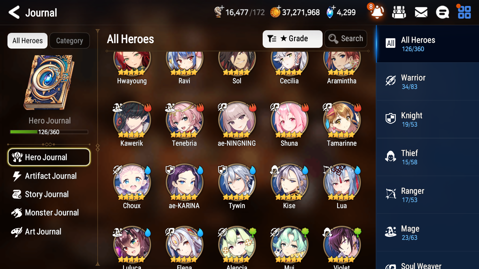 [GLOBAL][INSTANT] Epic 7 Seven 6ML Lady of the Scales New Moon Luna Top Model Luluca Krau Corvus +39 ML pulls Mystics +20 Speed + Name Starter Account-Mobile Games Starter