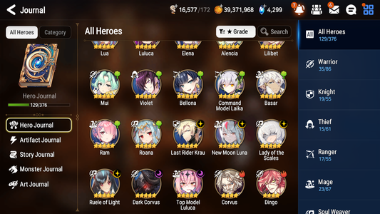 [GLOBAL][INSTANT] Epic 7 Seven 6ML Lady of the Scales New Moon Luna Top Model Luluca Krau Corvus Perfumer Byblis +39 ML pulls Mystics +20 Speed + Name Starter Account-Mobile Games Starter