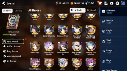 [GLOBAL][INSTANT] Epic 7 Seven 6ML Lone Wolf Peira + 87ML pulls 14k skystones 2600 Mystics +20 Speed + Name Starter Account-Mobile Games Starter