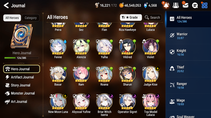 [GLOBAL][INSTANT] Epic 7 Seven 6ML New Moon Luna Abyssal Yufine Kise Sigret Luluca Iseria Rem +49ML pulls +2x 20 Speed + Luna Skin + Name Starter Account-Mobile Games Starter