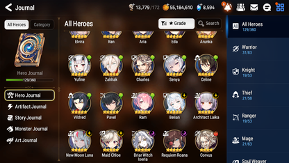 [GLOBAL][INSTANT] Epic 7 Seven 6ML New Moon Luna Belian Iseria Roana Maid Chloe +60 ML pulls + 20 Speed +Name Starter Account-Mobile Games Starter