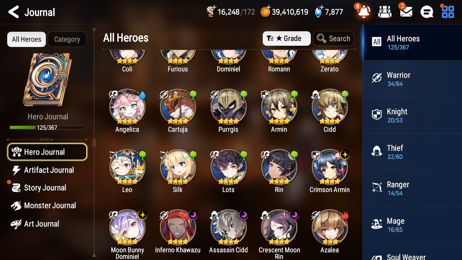 [GLOBAL][INSTANT] Epic 7 Seven 6ML New Moon Luna Briar Witch Iseria Ludwig Cermia Ruele DJ Basar +39ML pulls +20 Speed+ Name Starter Account-Mobile Games Starter