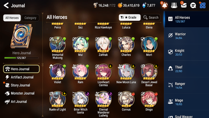[GLOBAL][INSTANT] Epic 7 Seven 6ML New Moon Luna Briar Witch Iseria Ludwig Cermia Ruele DJ Basar +39ML pulls +20 Speed+ Name Starter Account-Mobile Games Starter