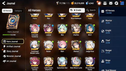 [GLOBAL][INSTANT] Epic 7 Seven 6ML New Moon Luna Kise Cermia Sez Haste Fairytale Angel +41ML pulls +20 Speed + Name Starter Account-Mobile Games Starter